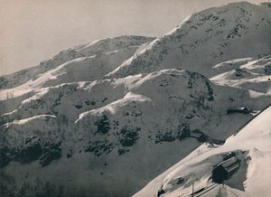 ベルゲン鉄道のラインヌガトンネル、1914年。 作： Unbekannt