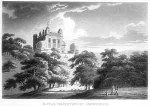 ロイヤルグリニッジ天文台、Flamsteed House、グリニッジパーク、ロンドン、c1820 作： Unbekannt