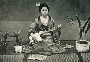 「三味線」、1891年。 作： Unbekannt