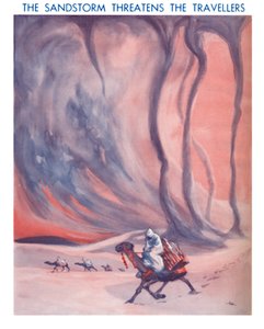 砂嵐は旅行者を脅かす、1935 作： Unbekannt