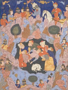 エフェソスの七人の眠る人、ファルナマの前兆の書からのフォリオ、1550年代。 作： Unbekannt