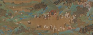上林公園: インペリアル ハント、明または清王朝、17 世紀。 作： Unbekannt
