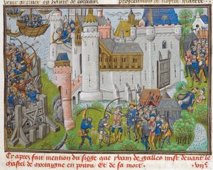1377 ausでボルドーの近くにあるモルターニュ城の包囲 作： Unbekannt