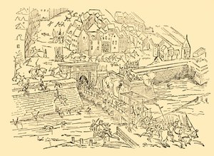 スペイン人はオランダ人との長い闘争でアントワープを占領しました、1576、c1930。 作： Unbekannt