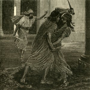 ゴメイトとゴブリアスの間の闘争、1890年。 作： Unbekannt
