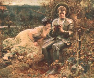 パーシバル卿の誘惑、c1894、c1902。 作： Unbekannt