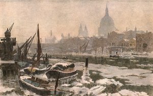 テムズ川：厳しい冬、c1900。 作： Unbekannt