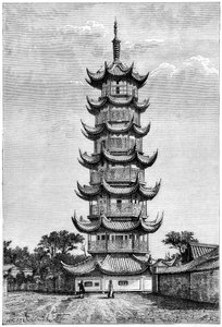 龍華の塔、上海、中国、1895