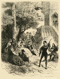 ブラバント女王マリーの法廷でのトルヴェールアデネス、1274-1285、1890年。 作： Unbekannt