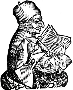The Venerable Bede c673-735、アングロサクソンの神学者、学者および歴史家、1493 作： Unbekannt