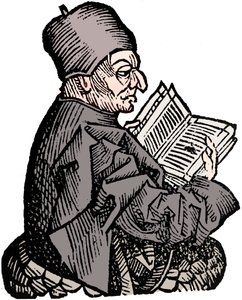 The Venerable Bede c673-735、アングロサクソンの神学者、学者、歴史家、1493 作： Unbekannt