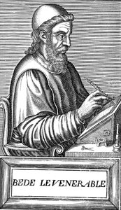 The Venerable Bede c673-735、アングロサクソンの神学者、学者および歴史家、c1584 作： Unbekannt