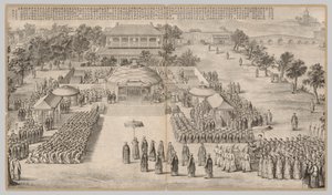 勝利の宴会：反逆の叫びの戦いの場面から...、c。 1765-1774、日付の詩1