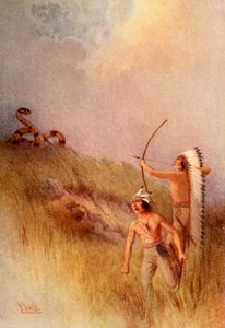 「戦争長は怪物のガラガラヘビを殺す」、1914 年。 作： Unbekannt