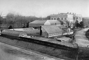 ホワイトハウスと温室、ワシントンDC、アメリカ合衆国、1908