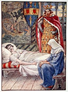 「魔女はトリストラム卿の傷について助言を与える」、1911 年