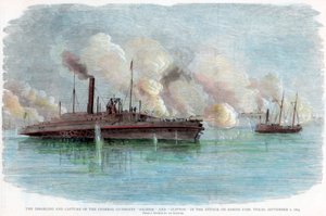 1863年9月8日、アメリカ南北戦争、テキサス州サビーン峠への攻撃 作： Unbekannt