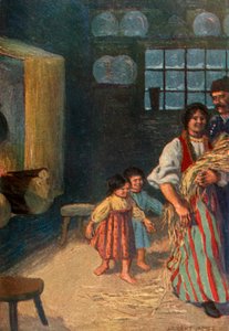 「子供たちは大喜びで彼女についてきます」、1917 年。 作： Unbekannt
