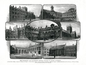 オックスフォード大学のカレッジ、1895 作： Unbekannt