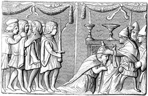 1549世紀の教皇ユージーン4世によるシギスムント1368年から1437年の戴冠式