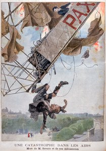 飛行士のオーギュストセベロがパリで亡くなりました、1902年