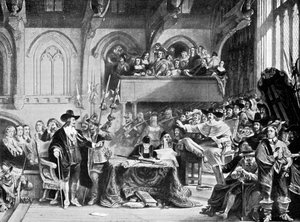 1649年1月c1905年1月にウェストミンスターホールで行われたチャールズ1世の有名な裁判 作： Unbekannt
