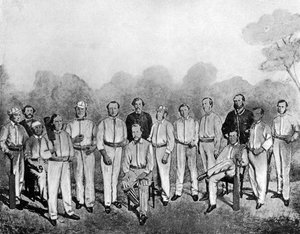 1861〜1862年にオーストラリアを訪問した最初のイギリスのクリケットチーム、1912年 作： Unbekannt