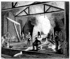 鋳造所または鋳造家、バターリー製鉄所、ダービーシャー、1844 作： Unbekannt