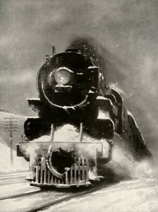 吹雪の激怒は、この巨大なロコモティフ、1935年に印象を与えません。 作： Unbekannt