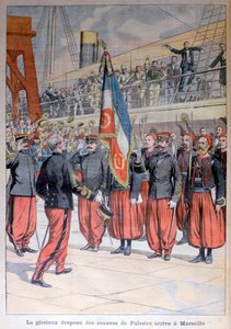 1903年、パレストロのズーヴの輝かしい旗がマルセイユに到着 作： Unbekannt