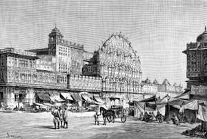 インド、ジャイプールの大通り、1895年 作： Unbekannt