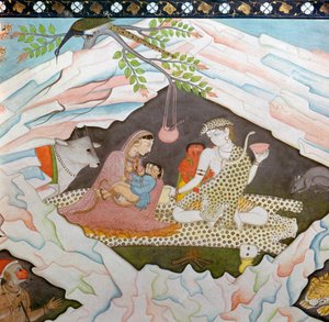 カイラーサ山の洞窟に座る聖家族 作： Unbekannt