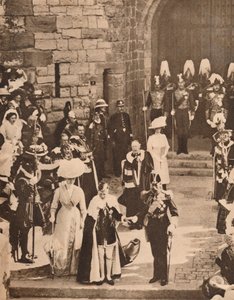 1911年7月13日、カナーボン城でのプリンスオブウェールズの叙任1935 作： Unbekannt