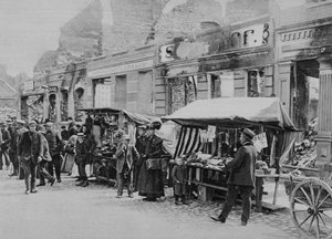 ホーエンシュタイン、東プロイセン、第一次世界大戦、1915年の廃墟の市場 作： Unbekannt