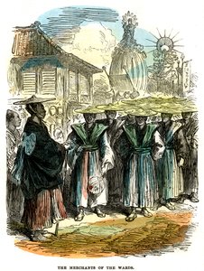 区の商人、日本のお正月行列、1872年 作： Unbekannt