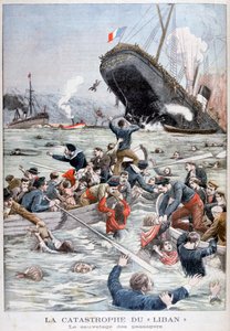 1903年に別の船と衝突した後、旅客船Libanが沈没 作： Unbekannt