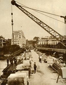 ウォータールー橋の再建、ロンドン、1934年、1935年。 作： Unbekannt
