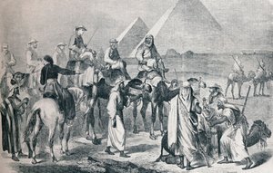 エジプト、ギザで野営地を去る王室、1861年1910年