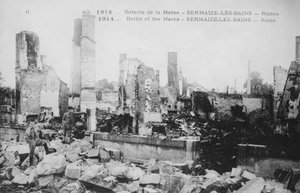 フランス、セルメーズレバンの遺跡、マルヌの戦い、第一次世界大戦、1914年 作： Unbekannt