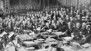 下院のシーン、ウェストミンスター、ロンドン、1914年8月3日