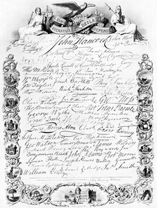 アメリカ独立宣言、c1776、c1920への署名 作： Unbekannt