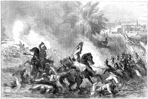1842年、アフガニスタン、ジャララバードの守備隊の出撃 作： Unbekannt
