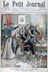 1903年、ナポリのイタリア財務相、署名者ロサーノの自殺 作： Unbekannt