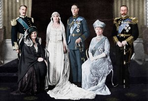 デュークオブヨークとレディエリザベスボウズリヨンの結婚式、1923年。 作： Unbekannt
