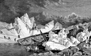 ハンザの難破船。第2ドイツ北極探検隊、1870年 作： Unbekannt