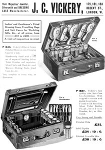 陛下の宝石商、シルバースミス、ドレッシングケースのメーカー。 -JC Vickery、1909