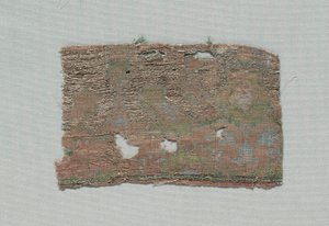 イタリアのゴシックシルクの3つの断片、1350〜1399年。 作： Unbekannt
