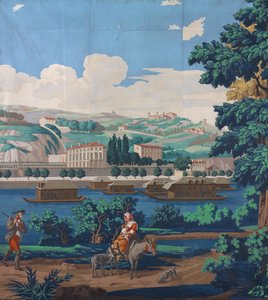 3 つの結合されたパネル: フランス、リヨンの眺め、初版、1821 年。