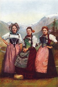 3人のスイスの少女、1912 作： Unbekannt