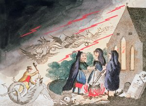 墓地の 3 人の魔女、1790 年代 作： Unbekannt